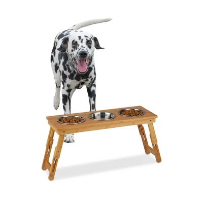 GUFI Tripla Etetőtál, Állítható Bambusz Állvánnyal