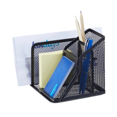 Kilt acélhálós fekete színű asztali rendszerező írószereknek és post itnek