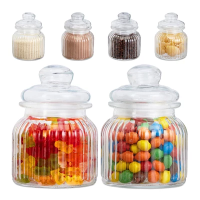 700 ml űrtartalmú édesség tészták rizs vagy bulgur tárolására alkalmas valódi üveg tárolók