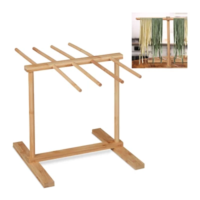 Nara bambusz tésztaszárító állvány lábakkal és négy darab tartórúddal natúr színben