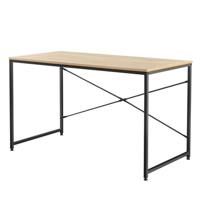 Modern minimalista íróasztal fekete és fa színben keresztmerevítőkkel