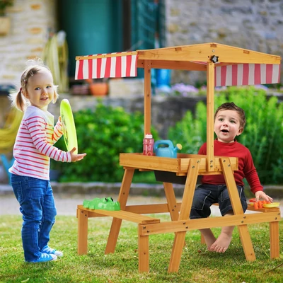 Gyermek Kerti Garnitúra Dönthető Tetővel