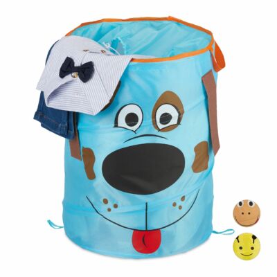 Kutya mintás gyermek szennyeszsák és tárolózsák kék színben