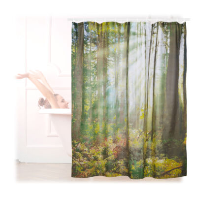 180 x 180 cm méretű zuhanyfüggöny őszi erdő mintával