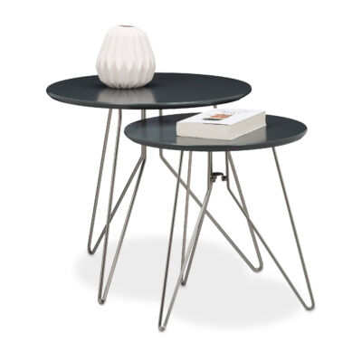 Dover fekete színű modern minimal design fémlábas dohányzóasztal két méretben