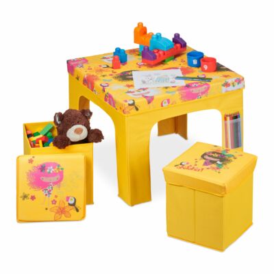 ALOHA Összecsukható Gyerek Asztal és Puffok