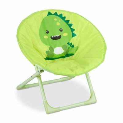 Zöld színű dínó mintás összecsukható gyerek szék és fotel