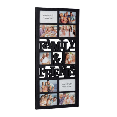 Family and friends fekete színű álló fali képkeret 10 fotónak