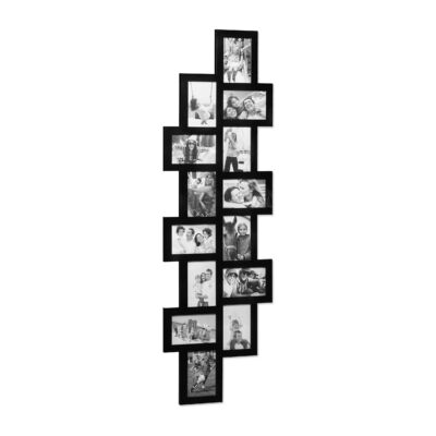 XXL méretű kollázs képkeret fekete színben függőlegesen falra szerelhető