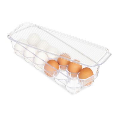 Műanyag tojástartó doboz hűtőszekrénybe tehető tetővel