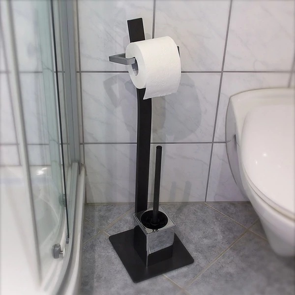 Grao acél Wc kefe és Wc papír tartó önálló garnitúra a fürdőszobában