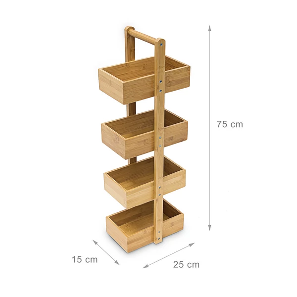 Nancy bambusz zuhanypolc méretekkel 5 darab tárolókosárral