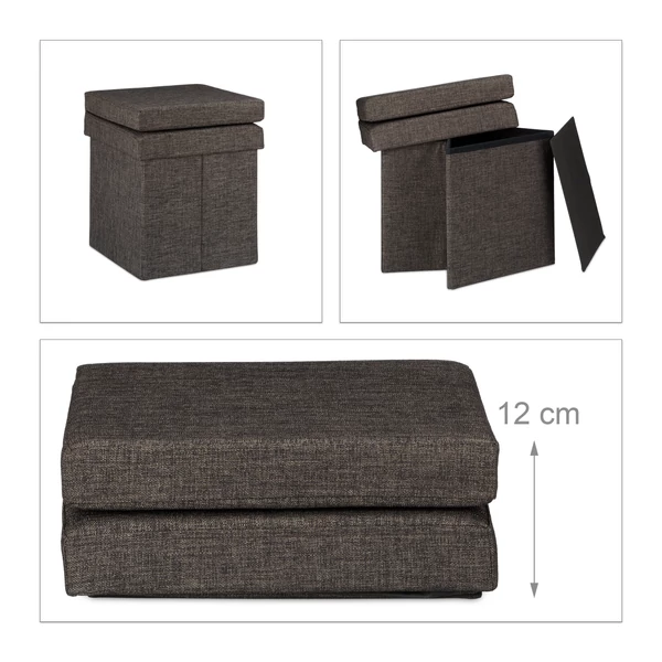 LAMMERT Összecsukható Puff, Ülőke Háttámlával 