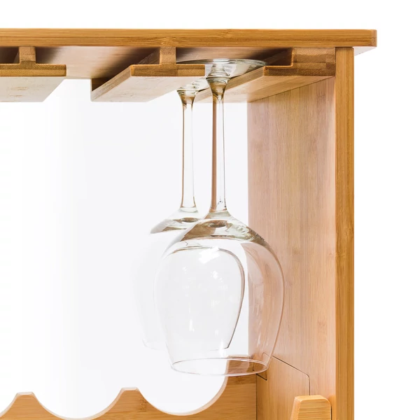 Bambusz bortartó állvány borospoharaknak rendszerező