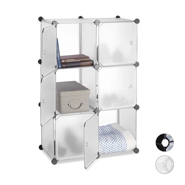 ELLIN Gardróbszekrény, 6 tároló rekesszel