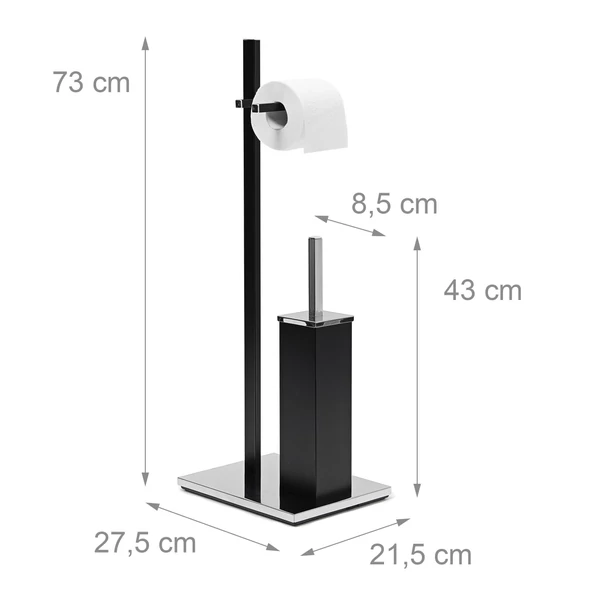 Gent Wc kefe és papír tartó minimal design méretezett ábrája