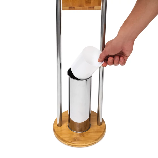 Ginga Wc kefe garnitúra kivehető műanyag tartályának az ürítése