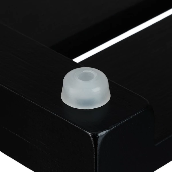 Longa fekete színű bambuszból készült kádkilépő alsó része a csúcsásmentes gumibetéttel