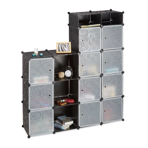 LACY XXL Gardróbszekrény, 18 Tároló Rekesszel