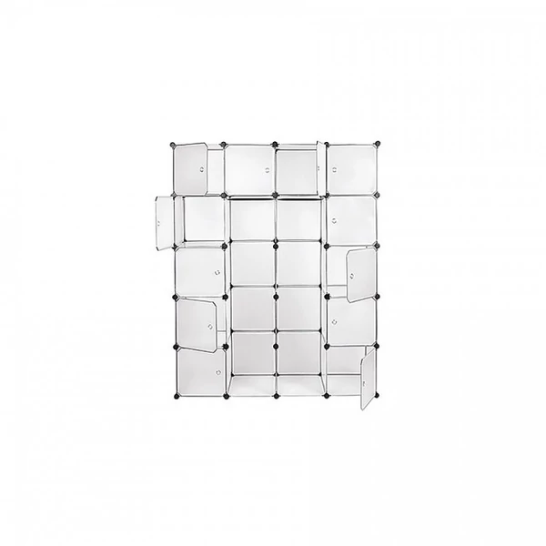 Moduláris gardróbszekrény polcos tárolóval akasztós elemekkel