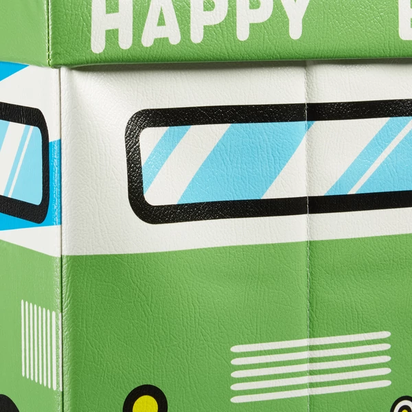 Zöld Buszos Gyerek Puff, Tárolóval