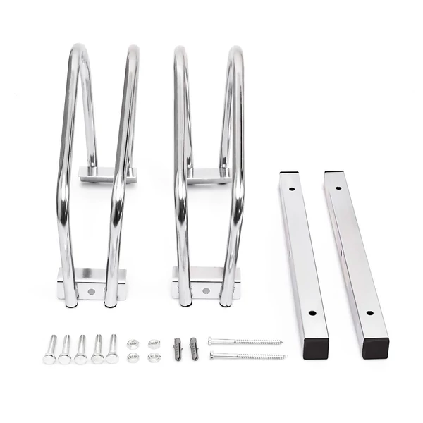 két darab bicikli tárolására alkalmas kerékpártároló szétszerelve