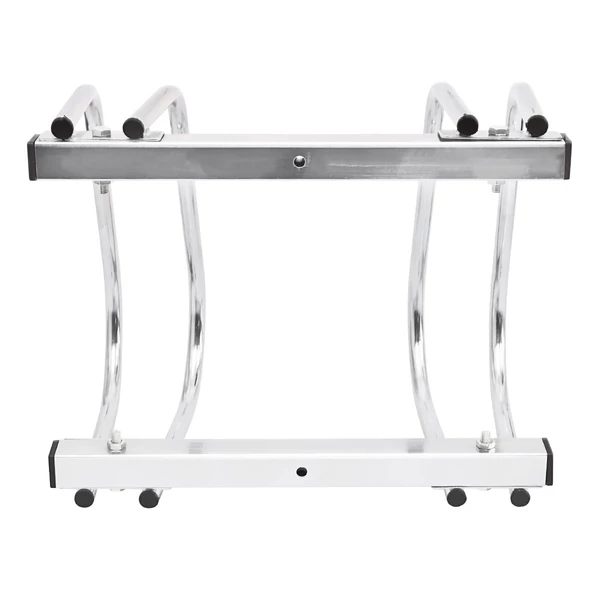 Kültéri és beltéri használatra alkalmas 2 férőhelyes kerékpártároló alulról 