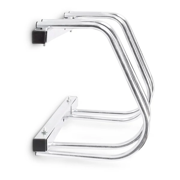 Két bicikli tárolására alkalmas tároló oldalról lefényképezve