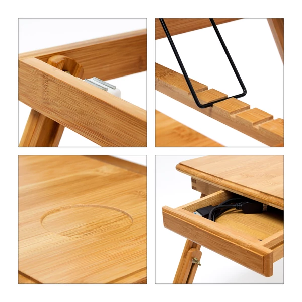 KIHO Bambusz Laptop Asztal
