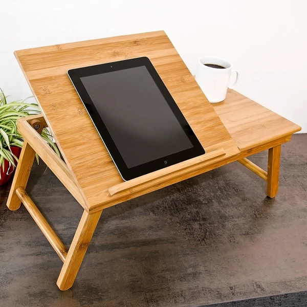 Kiko bambusz laptop és notebook tartó kihajtható lábakkal