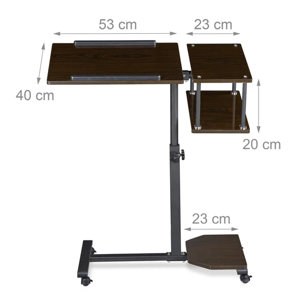 Niko állítható magasságú görgös lábú laptop tartó állvány és asztal 