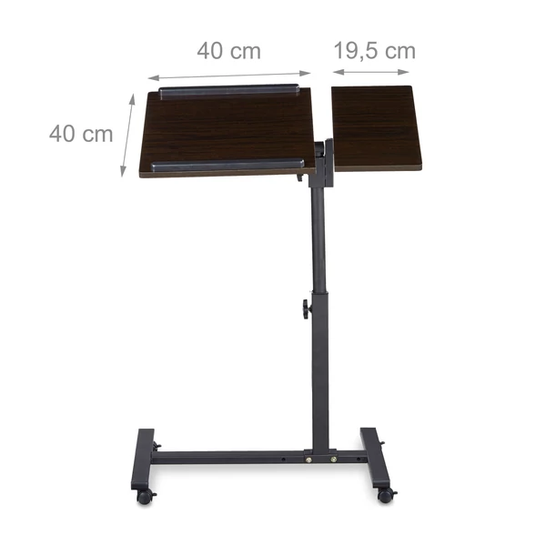 Mark laptop tartó állvány üresen a munkafelületek méreteivel