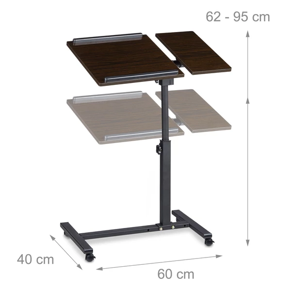Mark laptop asztal és állvány fekete színben állíthatóságai