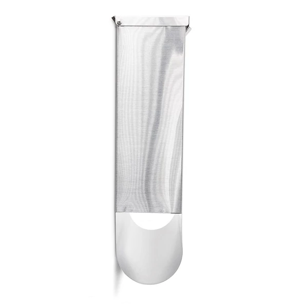 Rozsdamentes acél postaláda külön újság és szórólaptartóval az alján oldalnézetből