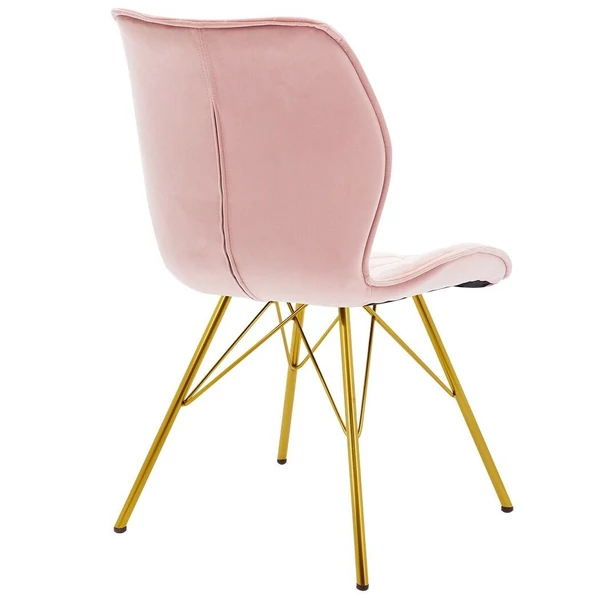 Rózsaszín plüss Anabell bárszék hátulról fotózva