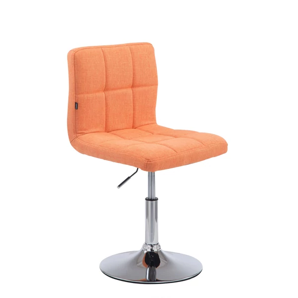 Narancs színű szövet kárpitozású palma étkezőszék krómozott lábbal