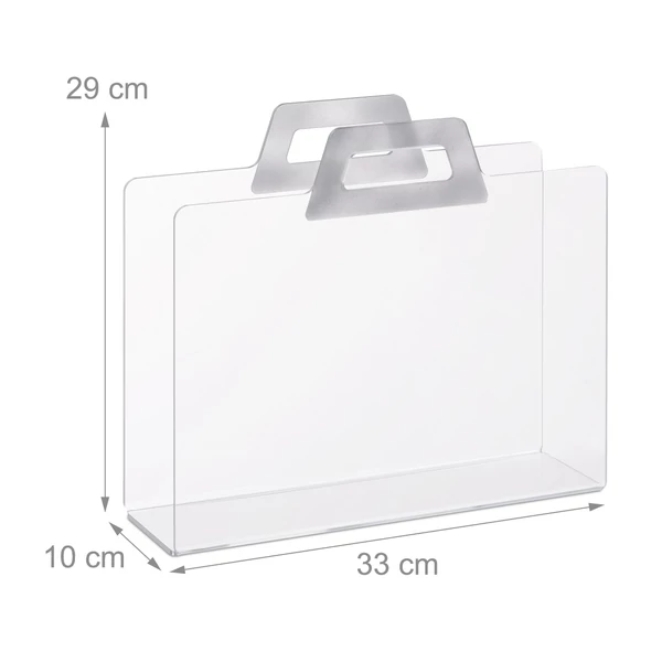 Hota kapaszkodó fülekkel ellátott akril újságtartó 