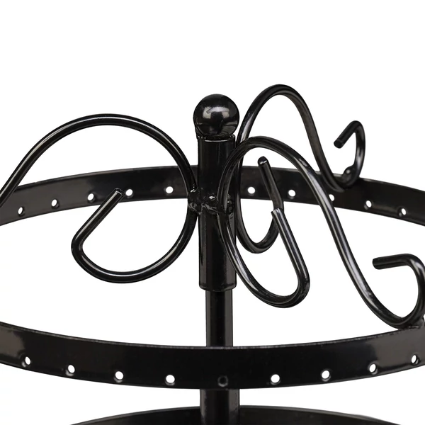 Felda ékszer és fülbevaló tárolására alkalmas állvány felső része közelről