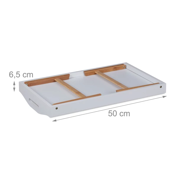 Bymo bambusz ágytálca és reggelizőtálca felhajtott lábakkal alulról méretezve