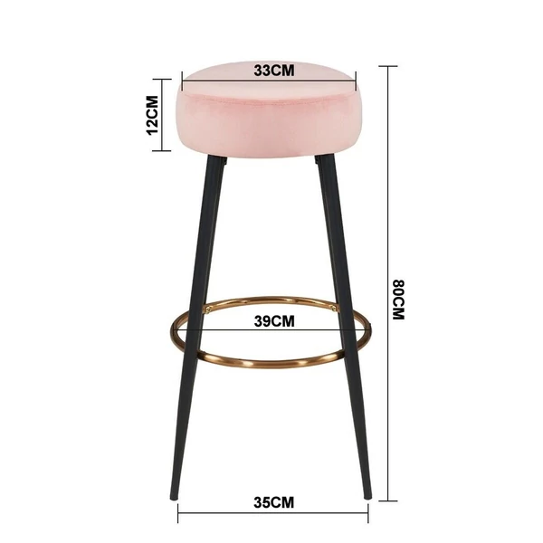 Robin pink bárszék bársony kárpitozással minden mérettel