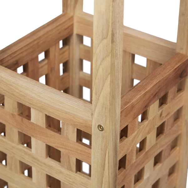 Valódi natúr diófa esernyőtartó belső tárolórésze közelről