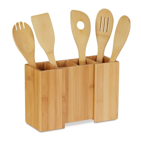 Banga széthúzható konyhai bambusz eszköztartó5 dbos konyhai eszköz készlettel