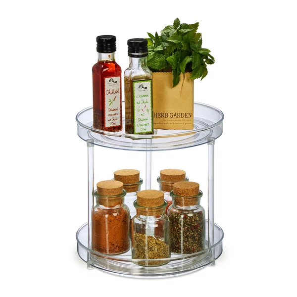 Görg forgatható kétszintes műanyag tároló, konyhába vagy fürdőszobába