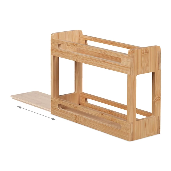 IRKAZ Bambusz Kihúzható Szekrény Rendszerező, 2 Polcos