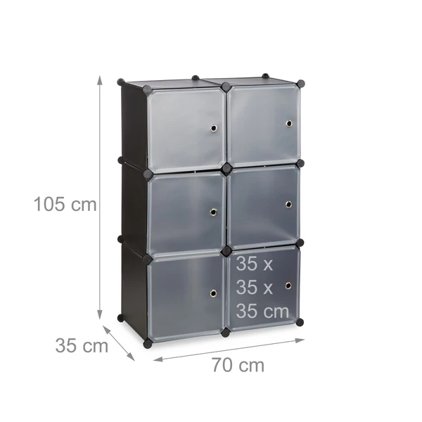 LOGEN Gardróbszekrény, 6 tároló rekesszel