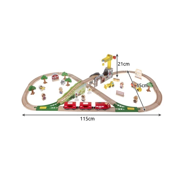 Fa kisvasút készlet 57 részes szett