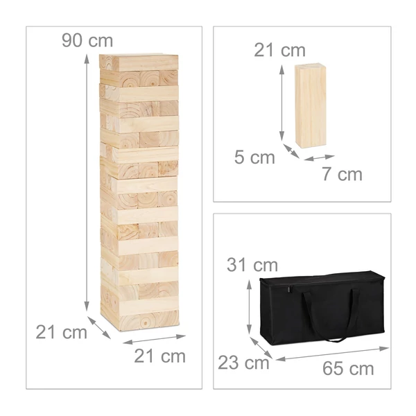 XXL JENGA Torony, Tároló Táskával