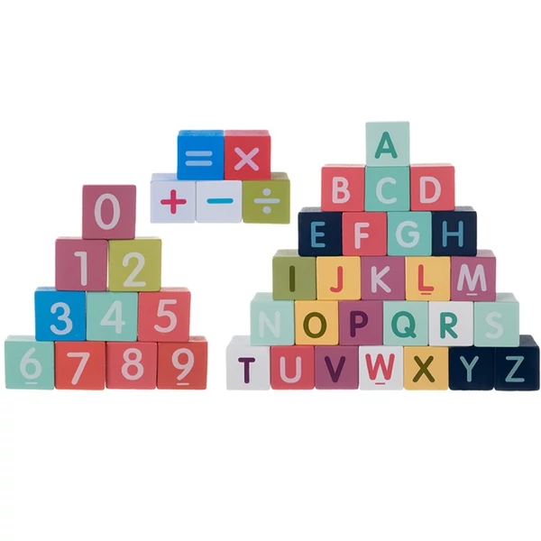 Városépítő Fakocka Gyerekeknek 100 Darabos + Puzzle Szőnyeg + Tárolódoboz + Tárolózsák