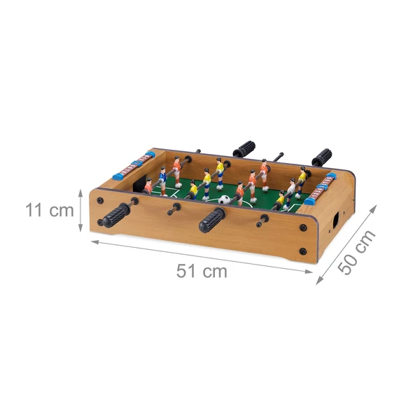Kisméretű asztalra helyezhető csocsóasztal külső méretekkel