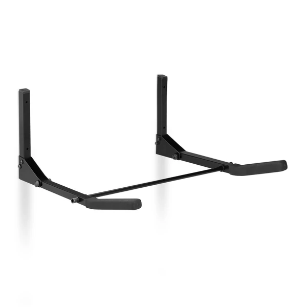 Falra szerelhető helytakarékos kerékpártartó lehajtható tartókarokkal fekete színben